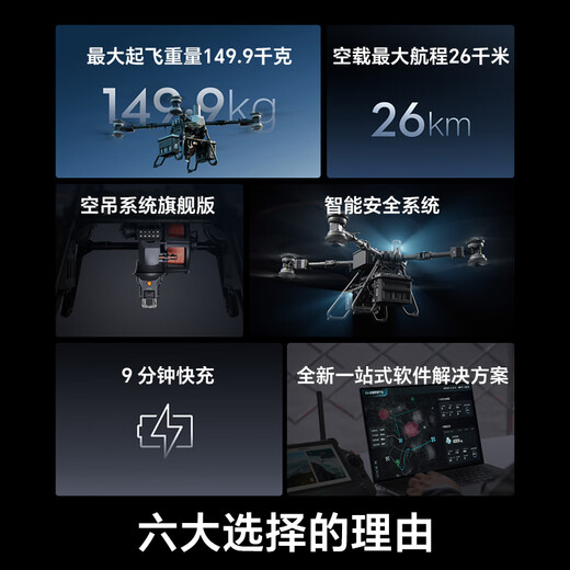 DJI fc100 large load-bearing drone FlyCart100 standard package 80kg transportation includes battery*2+parachute+remote control+dual electric lifting system pick-up card