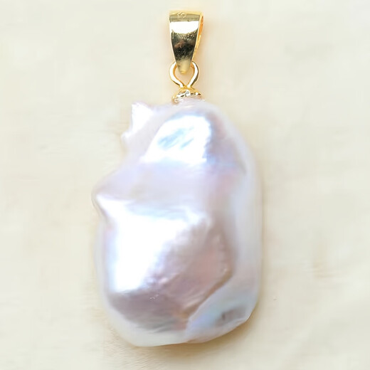 Freshwater Pearl Baroque Pearl Pendant Matches Summer Black T-Shirt Artifact Holiday Birthday Father's Day Gift White Bus Pearl Silver Pendant