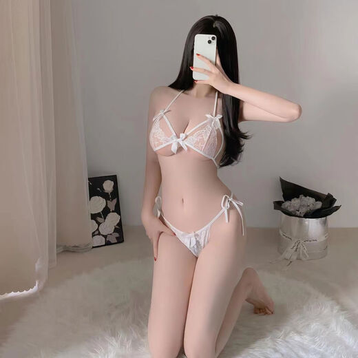 Transparent underwear all-female couple shorts passionate one-thread thong wool mesh three-point underwear white underwear underwear one size fits all 80-130Jin Jin equals 0.5 kg