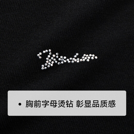 YEEHOO girls' bottoming shirt, children's long-sleeved top, medium and large children's clothing, wool blended warm turtleneck spring clothing, black 130