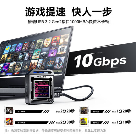 DOCKCASE Chizha Game Blade Festplattenbox Mobile Solid State Externe Festplattenbox M.2 SSD-Leser Externe Erweiterung Elektronische Urinaltasche Passend für iPhone17 Notebook MacBook