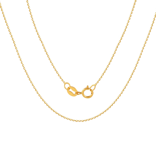 Yuansi 18K gold laser bead chain platinum gold rose gold clavicle chain bead chain fashion choker necklace 16 inches 40cm one 18K gold yellow gold 1.17g