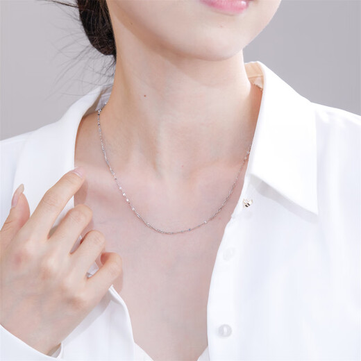 Meluxe platinum necklace PT950 platinum chain butterfly water wave chain birthday gift for girlfriend and wife, about 3.44g-45cm