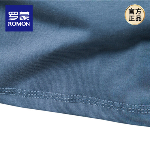 ROMON American retro heavyweight long-sleeved T-shirt pure cotton Henley shirt men's fitness tough guy army green versatile bottoming shirt Royal Blue L