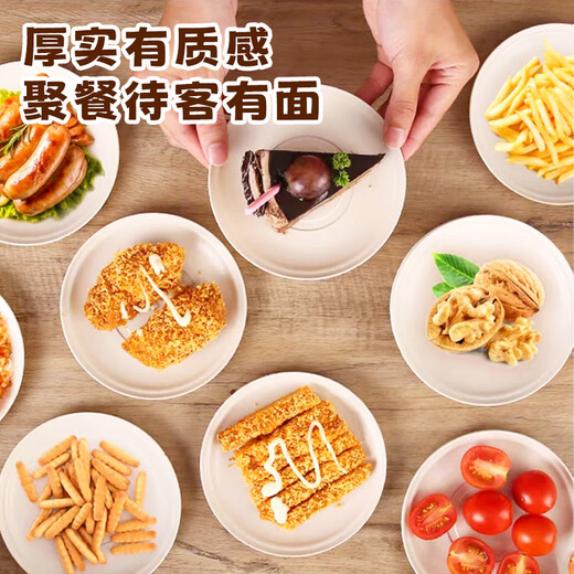 MAXCOOK Disposable Plates Biodegradable Corn Starch-Based Tableware Set Dinner Plate, Bowl and Chopsticks Set 20 Pieces MCPJ8322