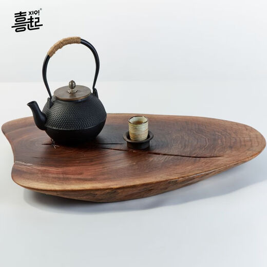 随形茶盘黑胡桃整块原木茶盘干泡创意实木茶台茶托托盘壶承 x1283