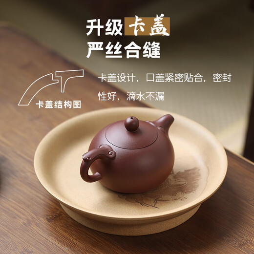 Guyuetang Yixing purple clay teapot set, famous handmade purple clay teapot, teapot, Kung Fu tea set, Ruyi Xishi teapot, single pot