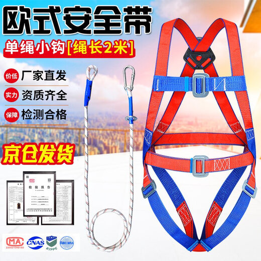 Xinbaolin high-altitude work full-body anti-fall European-style five-point safety belt single small hook 2 meters