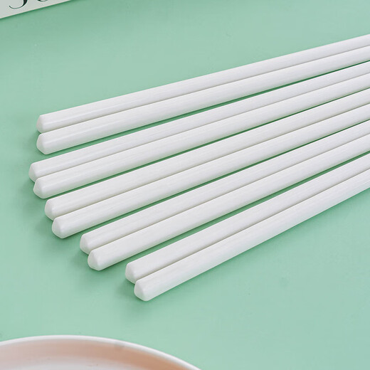 Ceramic chopsticks for home use, mold-free and high temperature resistant, pure white ceramic chopsticks, 10 pairs