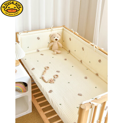 G.DUCKKIDS crib pure cotton bedside newborn baby cartoon embroidery buffer soft bag children's anti-collision strip anti-fall fence fence Star Rabbit height 28cm 70cm 1 piece
