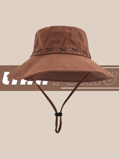 Liangxu American retro western style Zhang Xinyu cowboy hat women's summer outdoor mountaineering large brim sun hat sun protection hat brown 1#