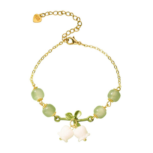 Qimei Love Lily of the Valley Bracelet for Women 2024 New High-Looking Exquisite Small Jewelry Girlfriend Student Ancient Style Fairy Bracelet Camellia Bracelet + Lily of the Valley Bracelet + Mountain Moon 1