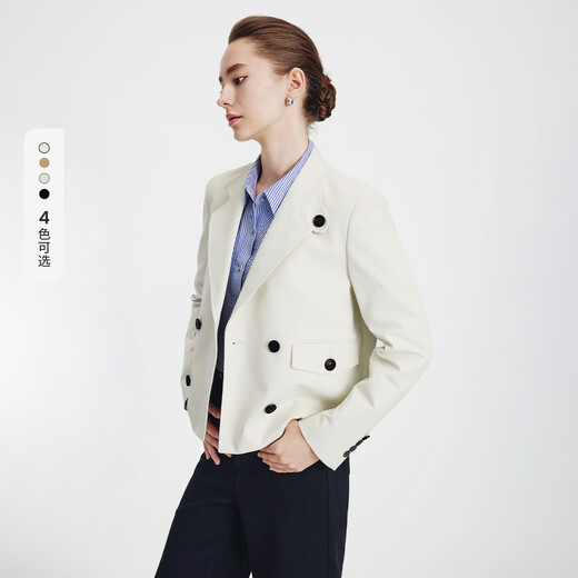 Navigare Italian Small Sailing Suit Women's Spring Commuting Short Small Suit Casual Versatile Women's Fashion Jacket Women's Technology White M