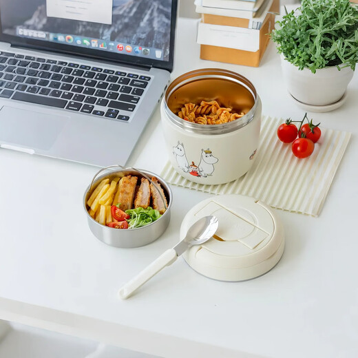 LUNTAYO Insulated Lunch Box Moomin Co-branded Limited Large Capacity Extra Long Insulated Bucket Office Worker Multi-Layer Lunch Box Moomin Co-branded/1000ml Comes with Insulated Bag