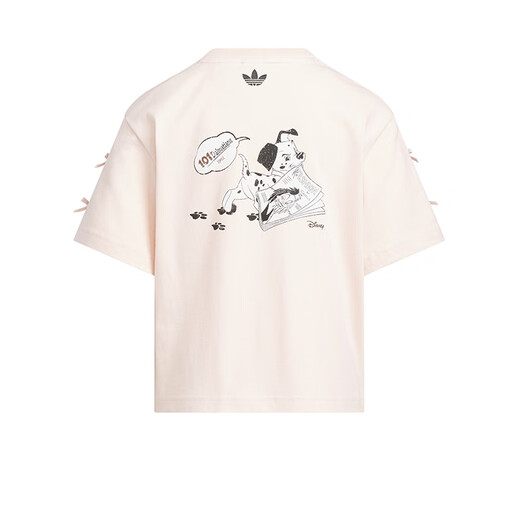 
Adidas (adidas) children's clothing girls T-shirt 25 summer 101 spot dog joint branded style embellished bow children's pure cotton short sleeve KG6626 KG6626 Miracle quartz 130 (tag 128)