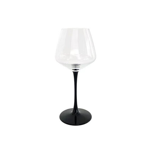 Qinkai goblet ins high-looking red wine glass light luxury goblet black and red bow tie crystal glass wine glass home white stem red wine glass 180ml