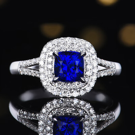 HEEKAIYI Royal Sapphire Ring Women's 18K Diamond Ring Luxury Chinese Valentine's Day Birthday Gift for Wife and Girlfriend <Lifetime Warranty> 1.16 carat 18K gold inlay