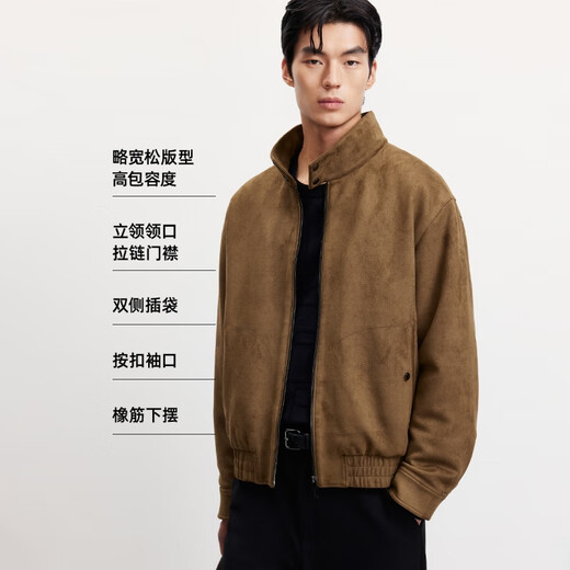 JACK&JONES men's cotton padded coat, imitation suede loose version, thickened and warm, 2025 new trend 225309004