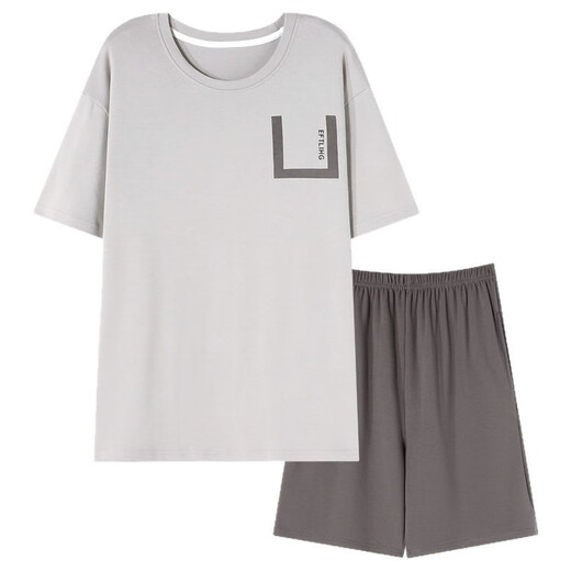 Zhulu pajamas men's summer modal striped shorts 2025 men's thin style can be worn outside home clothing suit 01T9731 men L -
