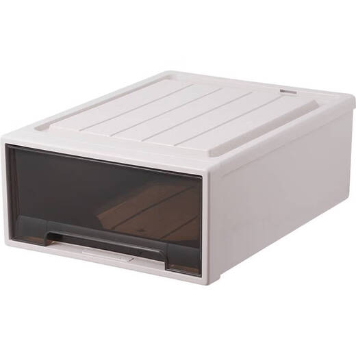 Caja de almacenamiento para guardarropa de fantasía Caja de almacenamiento tipo cajón Armario para el hogar Caja organizadora de ropa Almacenamiento de ropa de plástico Gabinete de almacenamiento Modelo de exportación 3523 Profundidad 47 * Ancho 35 * Altura 23 cm Oferta especial Un paquete Marrón