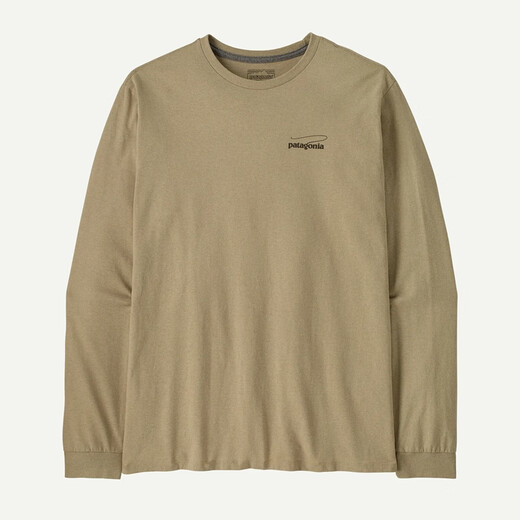 Patagonia men's LS casting outdoor fly fishing blended trendy long-sleeved T-shirt crew neck shirt 37819 PUM Khaki M