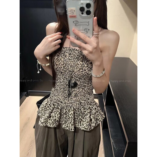 Photo shoot montaguu summer pure desire versatile leopard print tube top vest waist picture color-Kano S945 L