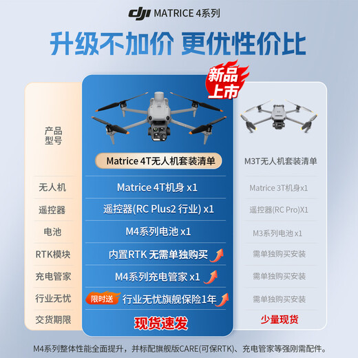 DJI UAV DJI HD Aerial Camera Matrice4T Thermal Imaging Infrared UAV Intelligent Inspection Royal Industry Edition Aircraft Set Includes Battery*6