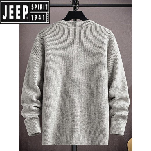 JEEP SPIRIT autumn and winter new American retro Henry collar sweater men's loose thickened sweater trendy casual tops Orange XL 120-140Jin Jin equals 0.5 kg