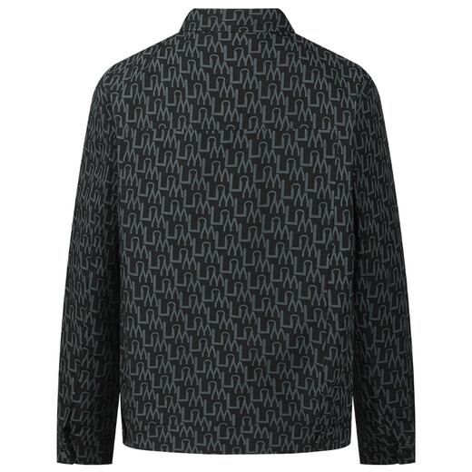 Lilang All-over Printed Jacquard Jacket Men's Wear-Resistant, Comfortable, Classic Light Luxurious Casual Jacket Black XL (175)