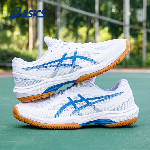 ASICS badminton shoes men's new COURT HUNTER FF shock-absorbing wear-resistant competition training sneakers white/blue-102 39