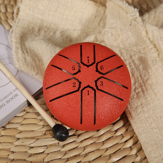 3-inch 6-tone mini ethereal drum percussion steel tongue drum children's portable musical instrument pocket drum toy snare drum wholesale 3-inch navy blue (drum hammer + music score)