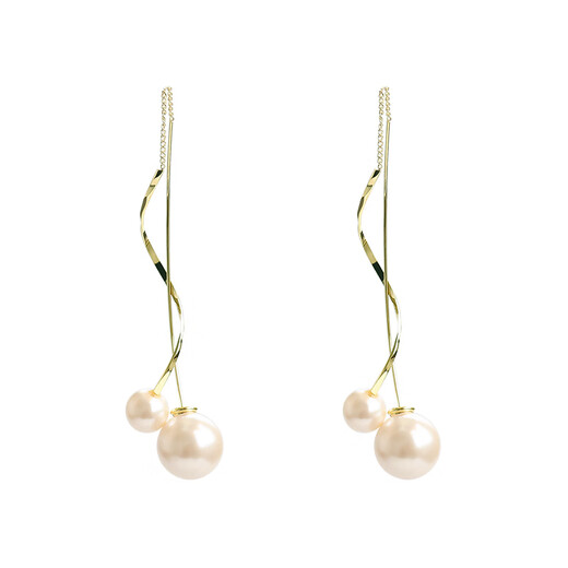 Pearl earrings, long tassel pearl earrings, light luxury earrings, earrings, niche design for women