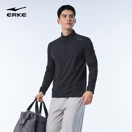 Hongxing Erke long-sleeved T-shirt men's autumn stand-up collar sports light running shirt casual bottoming slim fit versatile breathable top