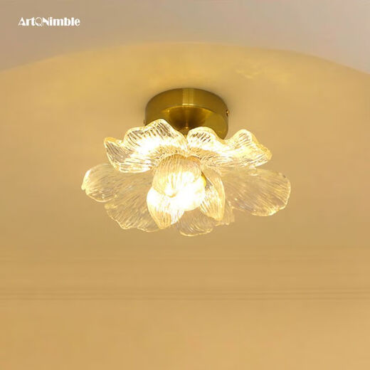 Petal Aisle Light Corridor Modern Simple Internet Celebrity Balcony Light Stair Light Entry Entrance Cloakroom Ceiling Lamp Petal Clear Light Style (Three Color Changing Light)