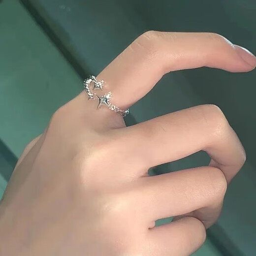 Cool Star Ring Female Niche Design Opening Adjustable Star Ring Cool Style Gift for Girlfriend and Best Friend Cool Star Ring