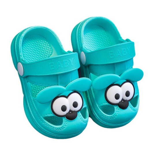 GOTOVAN Children's Slippers Summer New Cute Bear Girl Baby Shoes Boys Soft Soled Anti-Slip Home Bathroom Slippers Light Green 24-25 Sizes Inner Length 15CM