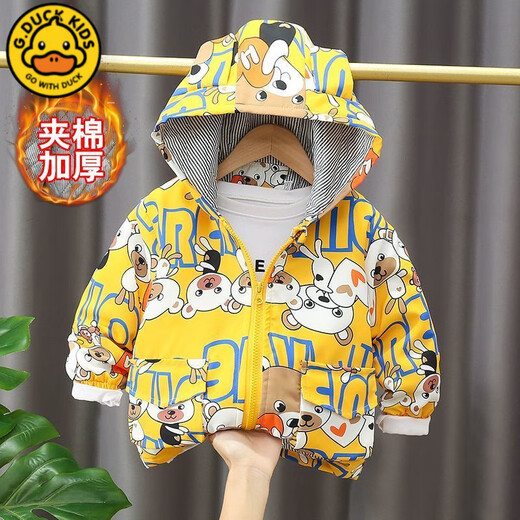 Disney Boys' Jackets Autumn and Winter 2025 New Baby Western Style Children's Thickened Hooded Jacket Western Style Jacket Yellow Digger Thin Section 100