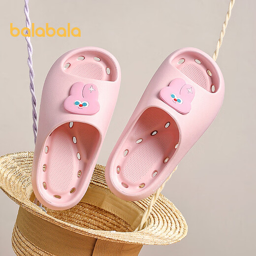 Balabala children's shoes children's slippers indoor home bathroom bath leaking slippers for boys and girls pink 60001 28 (inner length 18cm recommended foot length 17cm)
