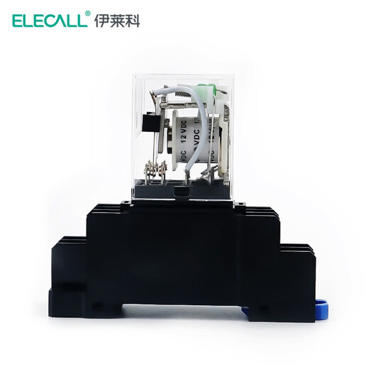 ELECALL HH52P (MY2NJ) small intermediate relay DC two-on-two-off with light and base electromagnetic relay set 8 feet DC24V 5A