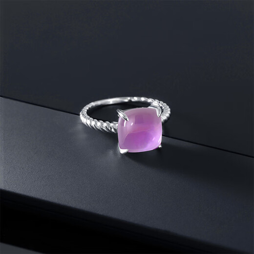 GEM STONE KING 4.42 carat amethyst ring 925 silver new light luxury niche retro ring as a birthday gift for mom, US No. 7