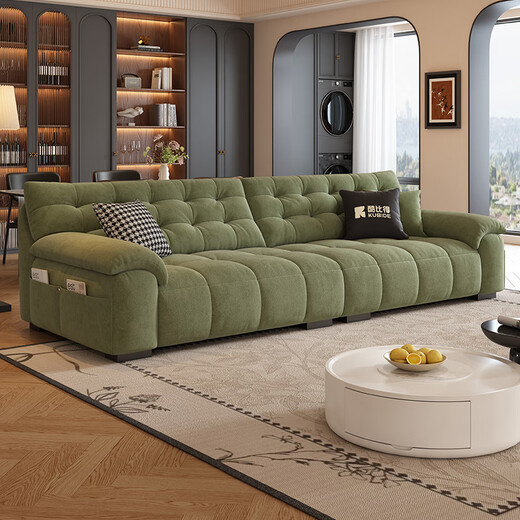 CoolBide 2025 new fabric sofa small apartment modern simple living room sofa antique style straight row multi-seat sofa 3.1 meters straight row multi-seat sofa flagship version Ruixue Chenille velvet