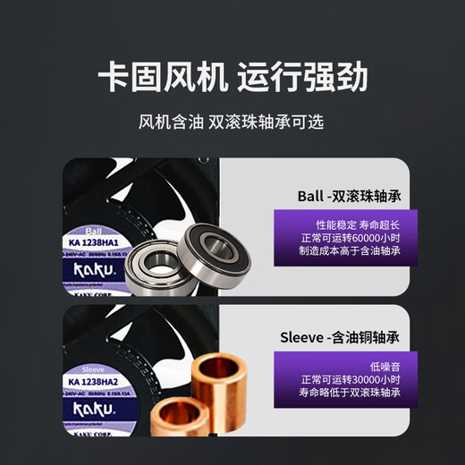KAKU fixed fan motor cooling fan power generation equipment protection accessories KA1238HA2B double ball bearing AC220V
