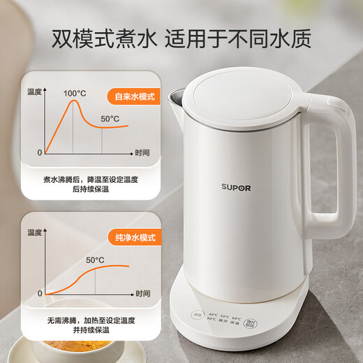 SUPOR electric kettle household large-capacity electric kettle kettle multi-stage temperature adjustment constant temperature kettle 304 stainless steel precision control health electric kettle SW-17J76A