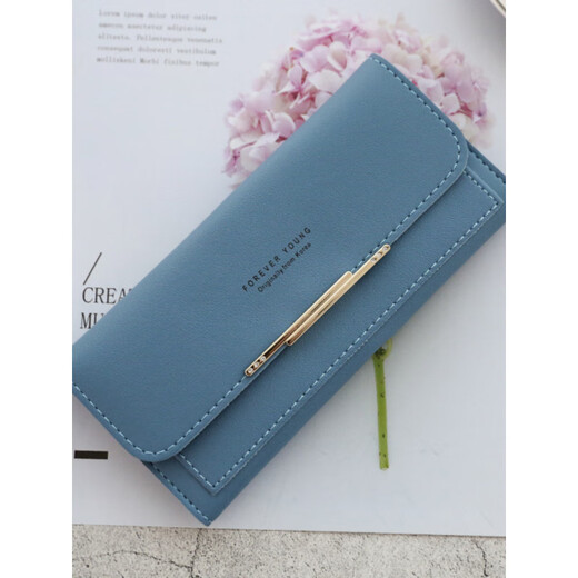 Kangaroo wallet women's long 2025 new Japanese and Korean large capacity multi-card slot fashion simple and versatile folding clutch wallet black