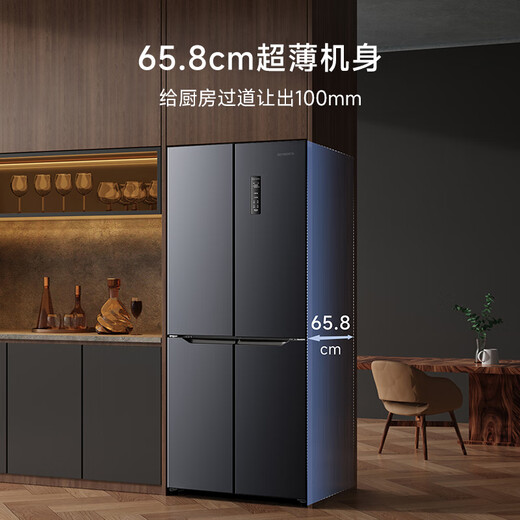 SKYWORTH 419 liter air-cooled cross-door four-door household refrigerator first-class energy efficiency frequency conversion ultra-thin embedded home appliance subsidy BCD-419WXPS (N)
