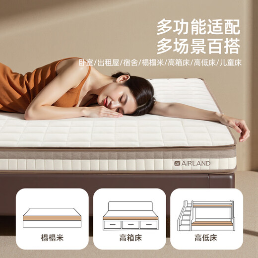 Yalan Brand Top Ten Natural Latex Mattress Coconut Palm Mat Simmons Spring Mattress Hard Mat Mengmei Nursery Rhymes 12CM Spine Support Single Side Detachable 1.8x2 Meters