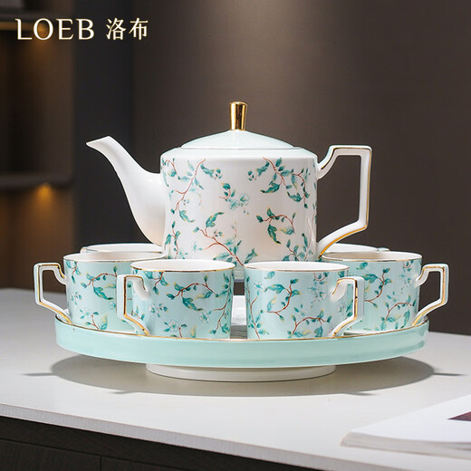 LOEB light luxury wedding gift, wedding gift for newlyweds, tea set, cup set, housewarming gift, rotatable eight-piece light fragrance and elegant water set