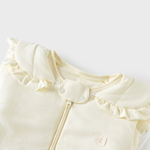 Tongtai (TONGTAI) baby hooded sleeping bag autumn and winter pure cotton baby thin cotton one-piece pajamas children anti-kicking quilt yellow 85x45cm