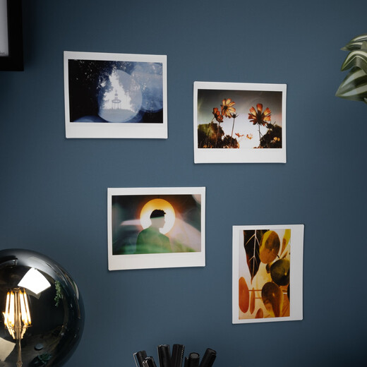 Fuji (FUJIFILM) one-time imaging photo paper wide format five-inch film wide 300/210/400/evo instant camera link wide mobile phone photo printer photo white border (20 photos) storage box + warm orange moment photo album + refrigerator magnet + frame sticker