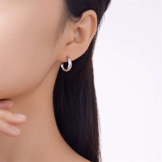 Safir platinum earrings for women platinum PT950 prism flash car flower snake belly earrings platinum earrings about 1.85 grams
